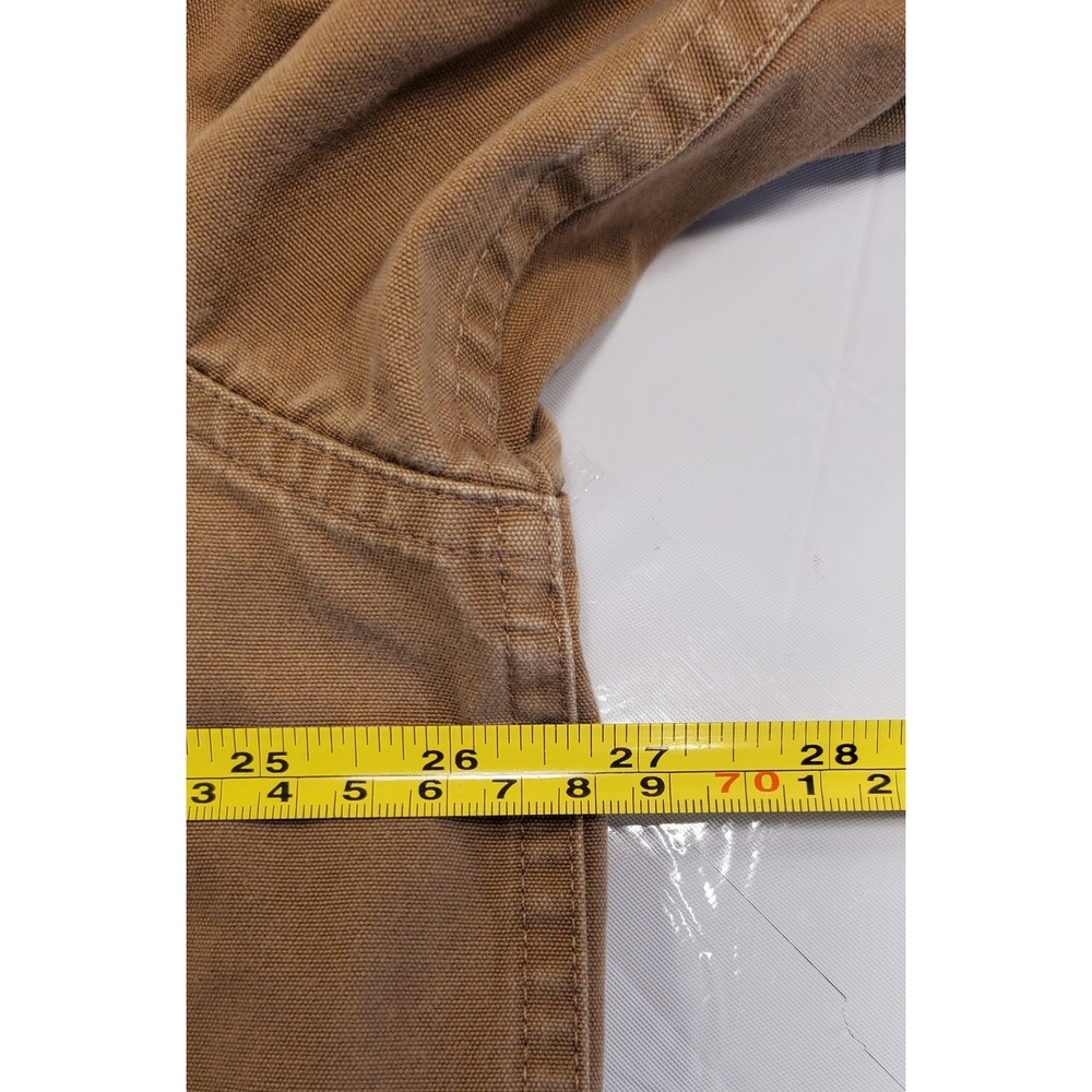 Cabelas Mens XL Tall Tan Cotton Canvas Short Sleeve Work Shirt Button Down - Picture 5 of 7